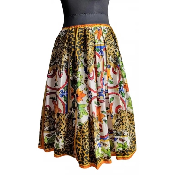 Dolce & Gabbana Leopard and Maiolica Skirt - Picture 3 of 6